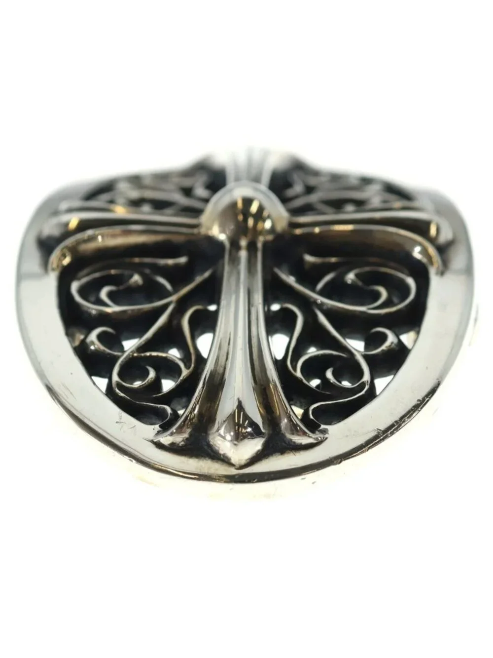 Chrome Hearts Oval Cross Strap 1.5 Classic Buckle Silver Belt